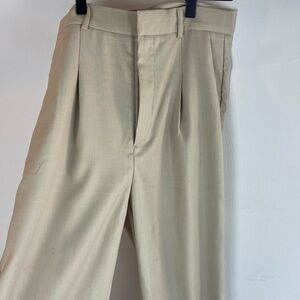 Style Addict Tan High-Rise Wide-Leg Pants – Size Small – Polyester Blend
